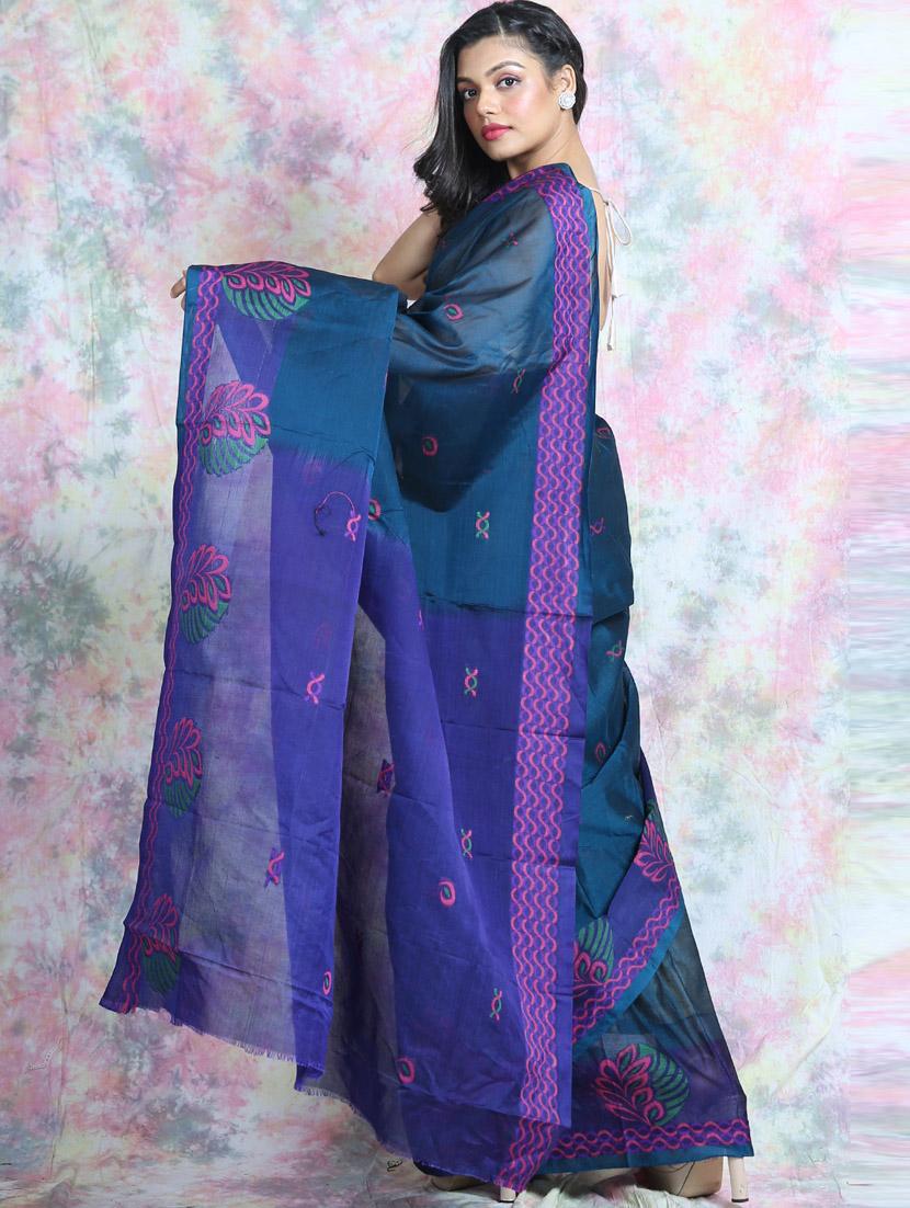 women self design handloom saree with blouse - 17960077 - Standard Image - 2