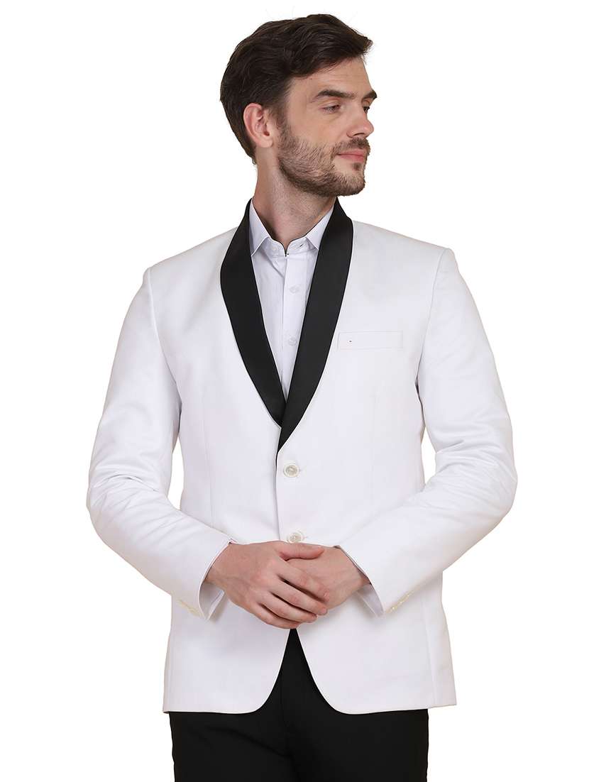 white solid tuxedo formal blazer