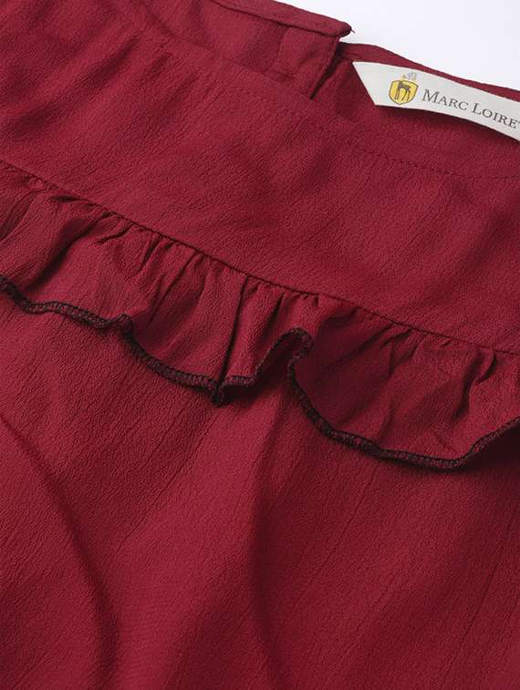 Women's Ruffle Boat Neck Top
