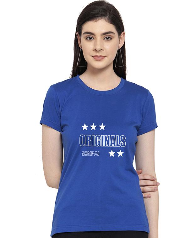 women's chest print round neck t-shirt - 17961139 - Zoom Image - 0