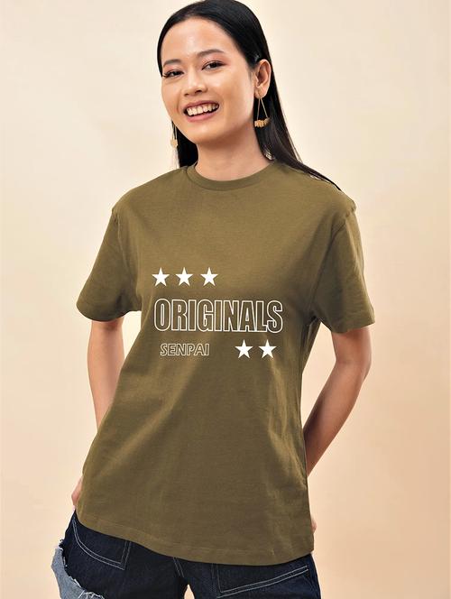 women's front print round neck t-shirt - 17961140 -  Standard Image - 0