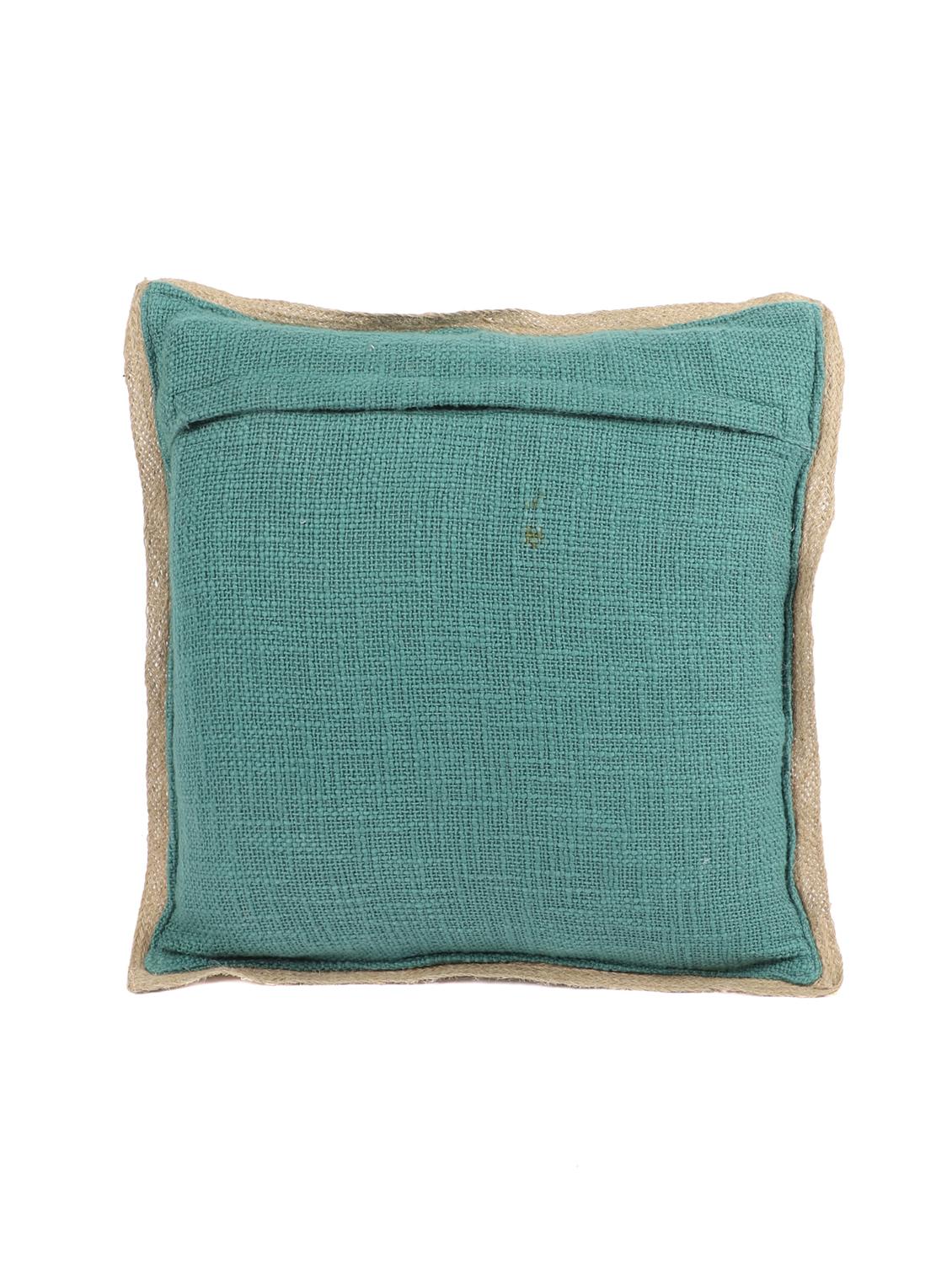 ambbi collections cotton slub cushion cover with jute trime 16x16 inch cushion cover, set of 1 - 17961963 - Standard Image - 2