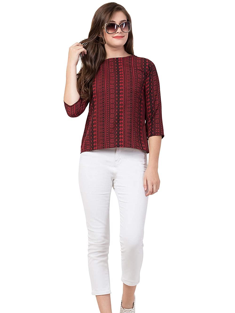 red crepe top - 17962944 - Standard Image - 2