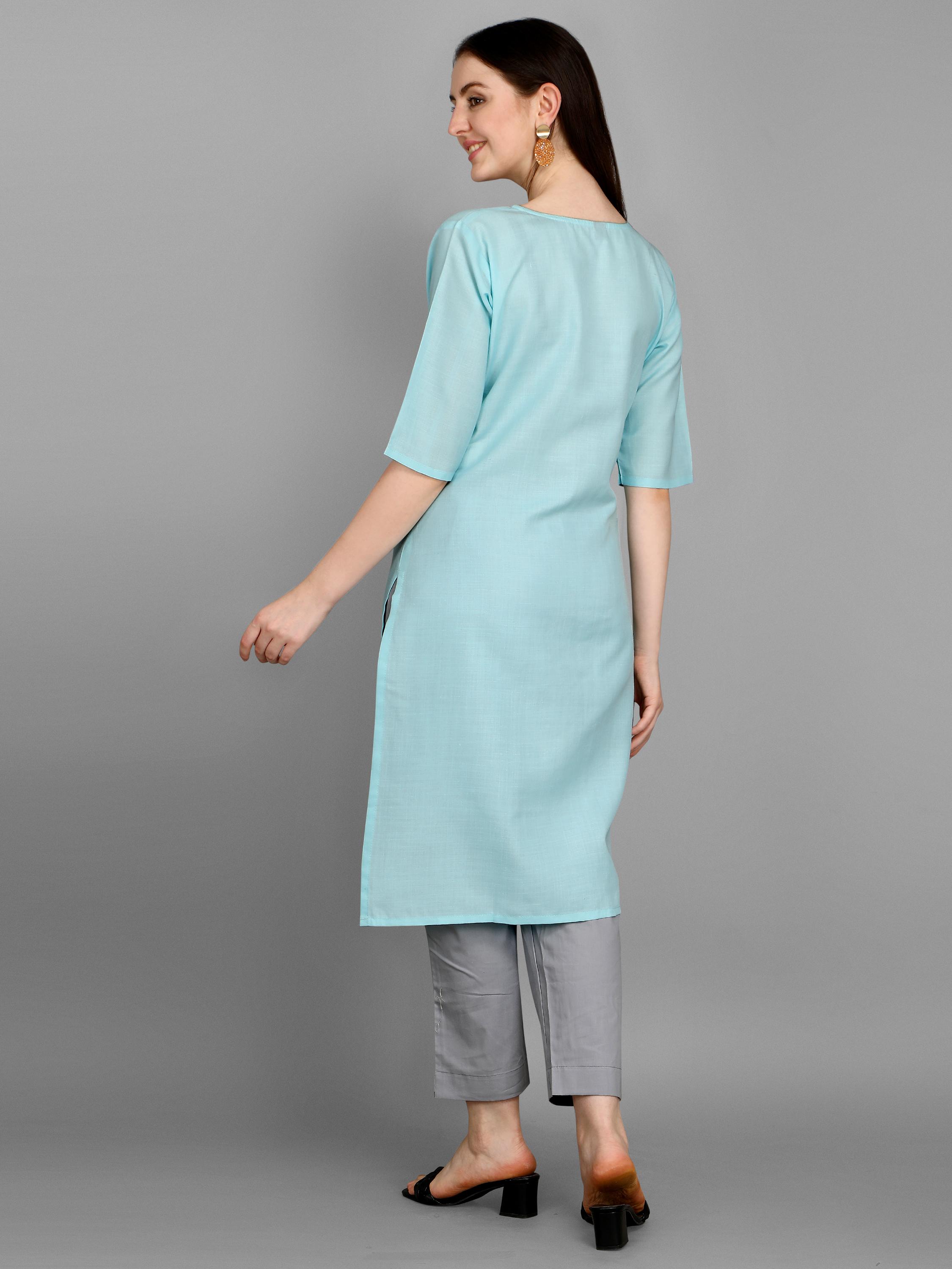embroidery kurta seagreen - 17965423 - Standard Image - 2