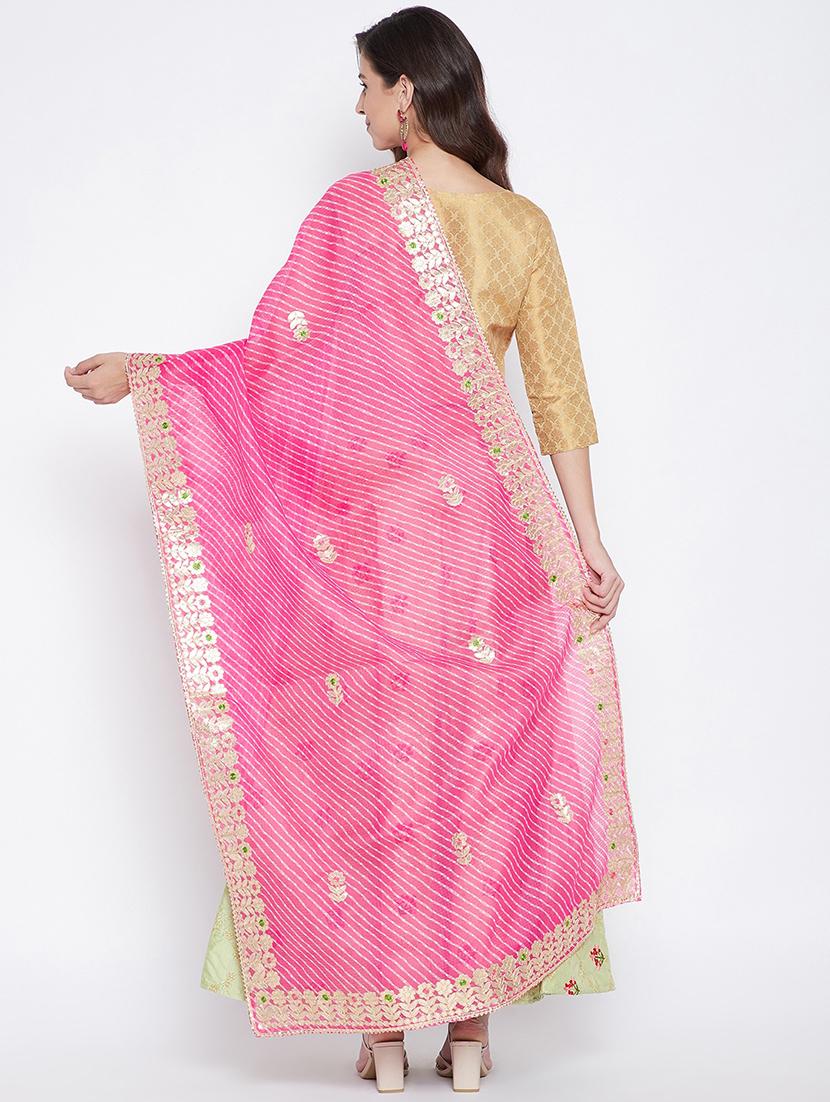 pink cotton blend dupatta - 17965581 - Standard Image - 2