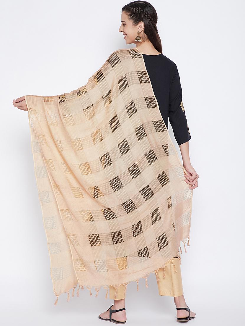 checkered check woven dupatta - 17965610 - Standard Image - 2