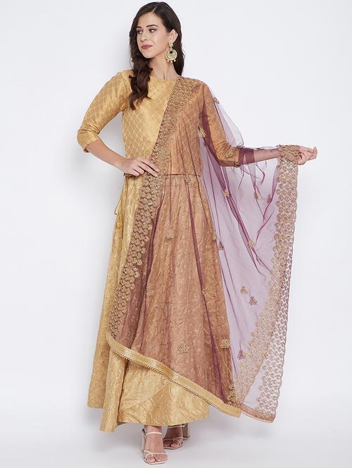purple net dupatta - 17965635 - Standard Image - 0