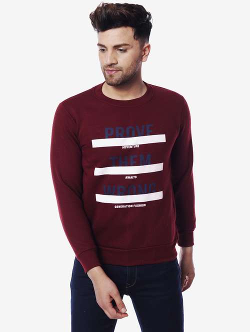 maroon printed sweatshirt - 17967296 -  Standard Image - 0