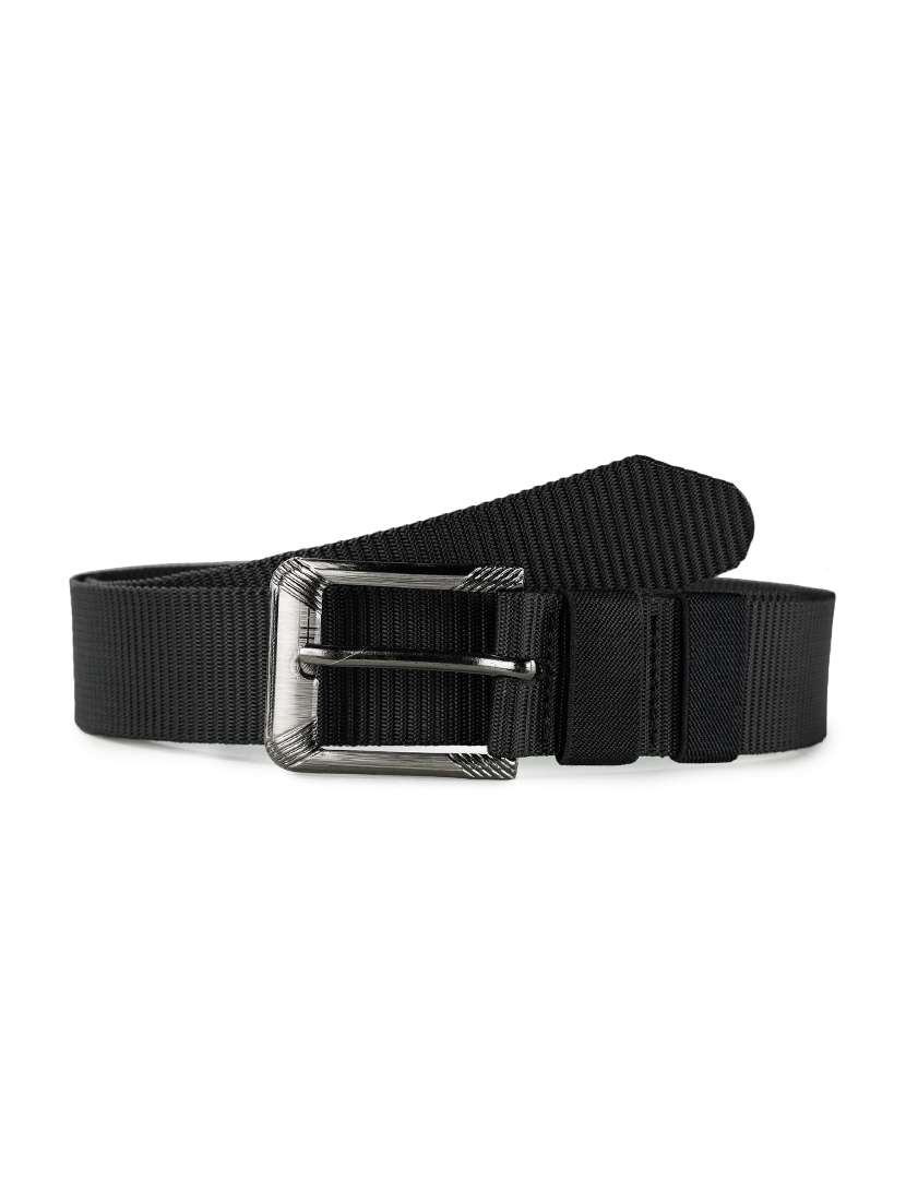 black fabric belt