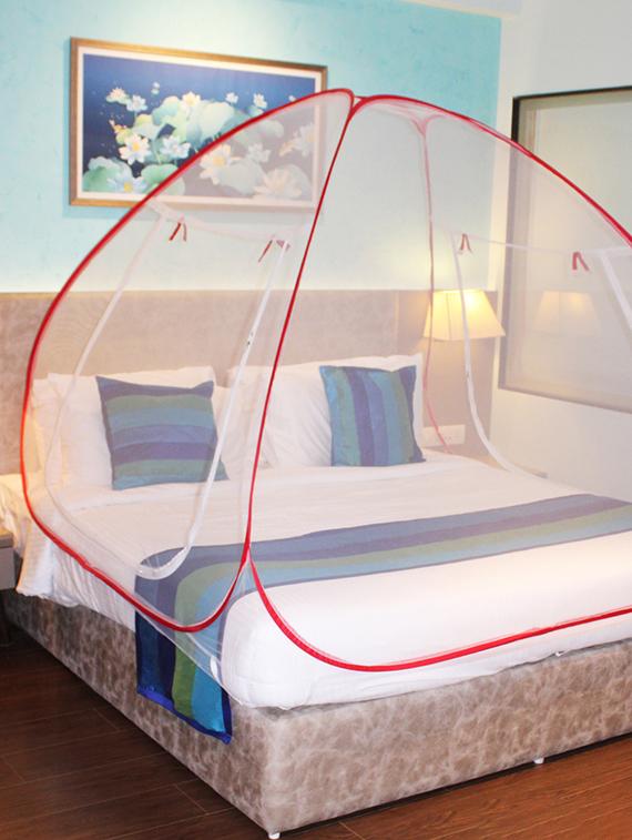 silver shine red  mosquito net foldable double bed net king size - 17968589 -  Zoom Image - 0