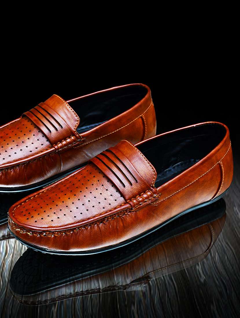 tan slip on loafers