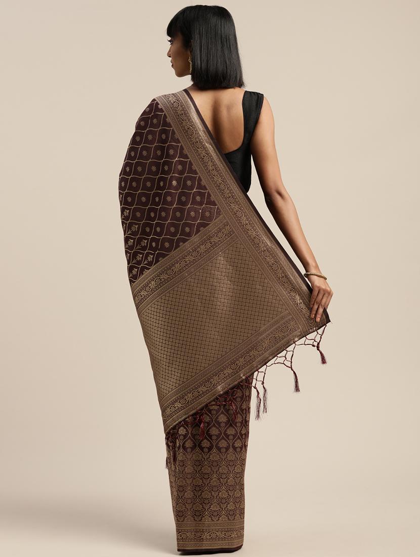 zari bordered saree with blouse - 17969054 - Standard Image - 2