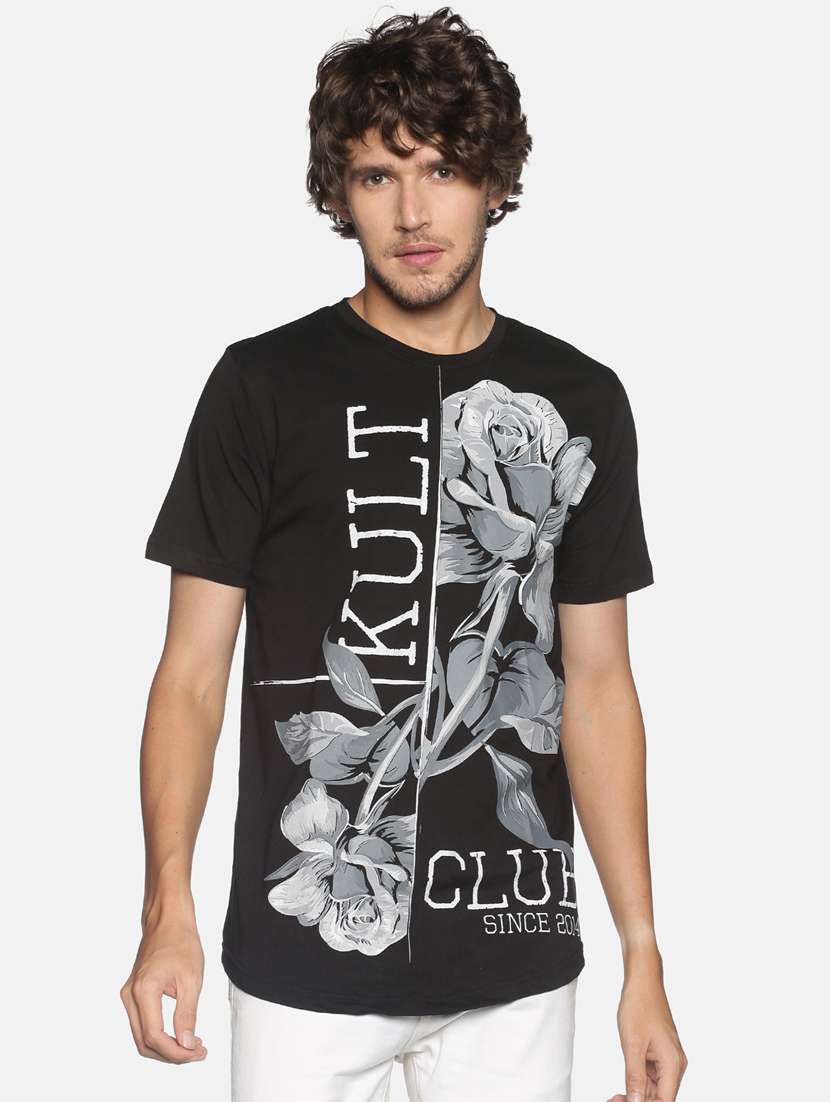 black front print t-shirt