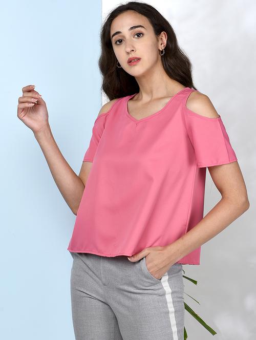 women's crop v neck top - 17970045 -  Standard Image - 0