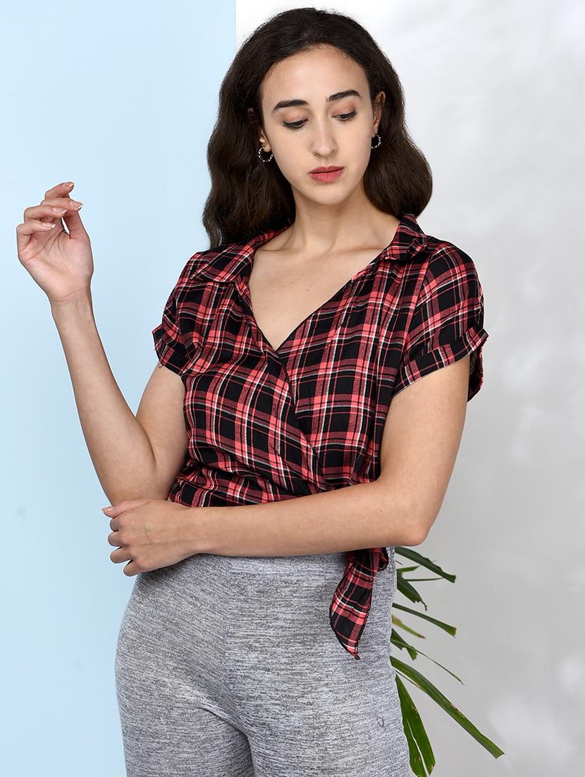 women's wrap collared top - 17970049 - Zoom Image - 0