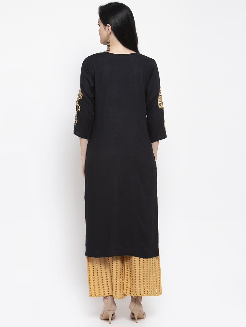 embroidered straight kurta - 17970321 - Standard Image - 2