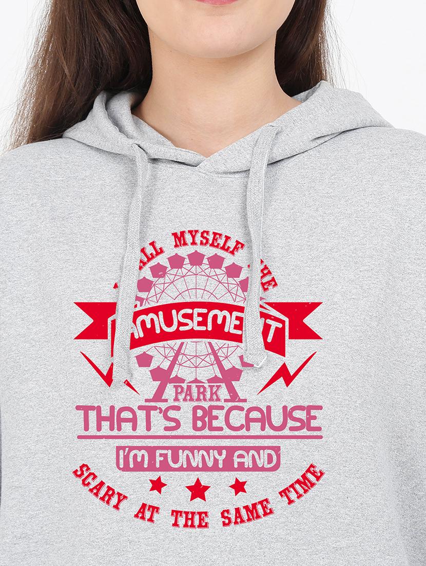 hooded neck graphic sweatshirt - 17971774 - Standard Image - 2