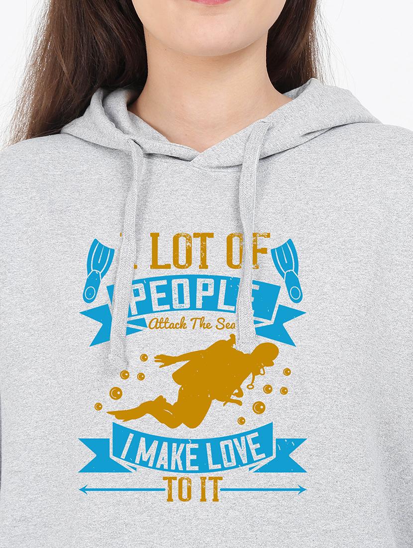 hooded neck graphic sweatshirt - 17971935 - Standard Image - 2