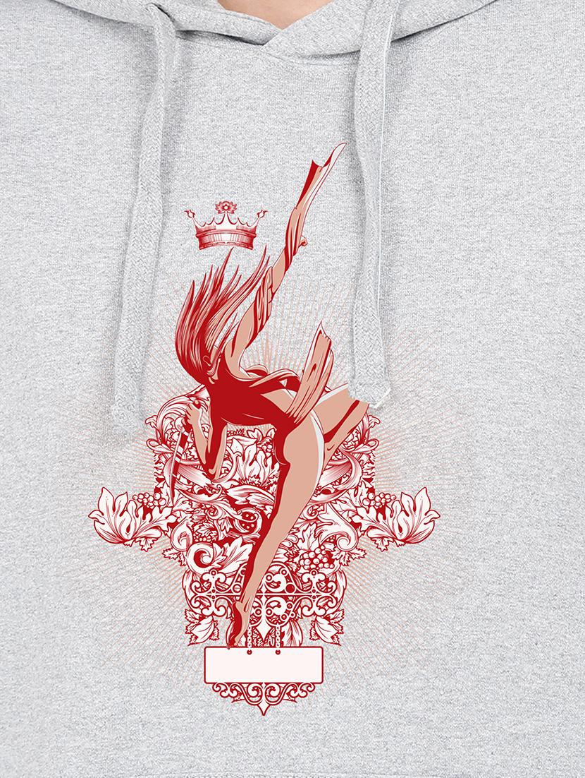 hooded neck graphic sweatshirt - 17972091 - Standard Image - 2