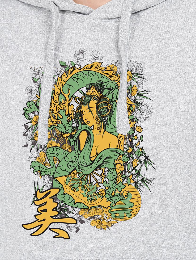 hooded neck graphic sweatshirt - 17972114 - Standard Image - 2