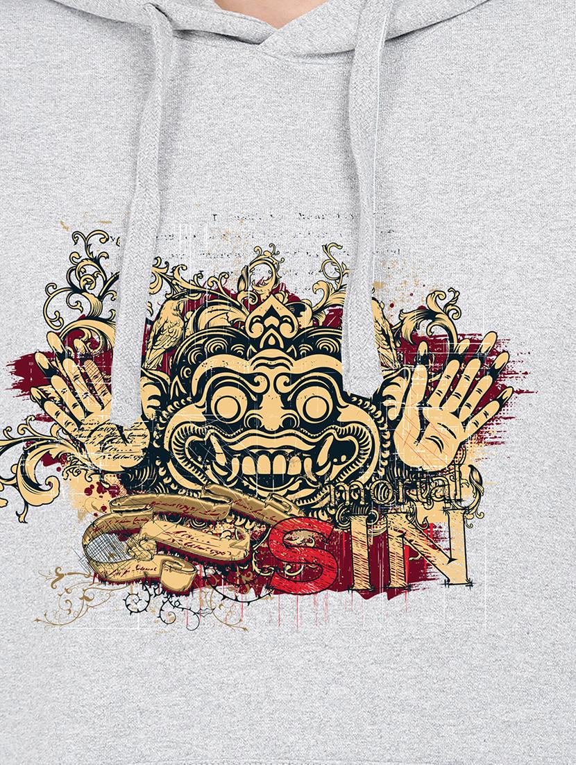 hooded neck graphic sweatshirt - 17972138 - Standard Image - 2