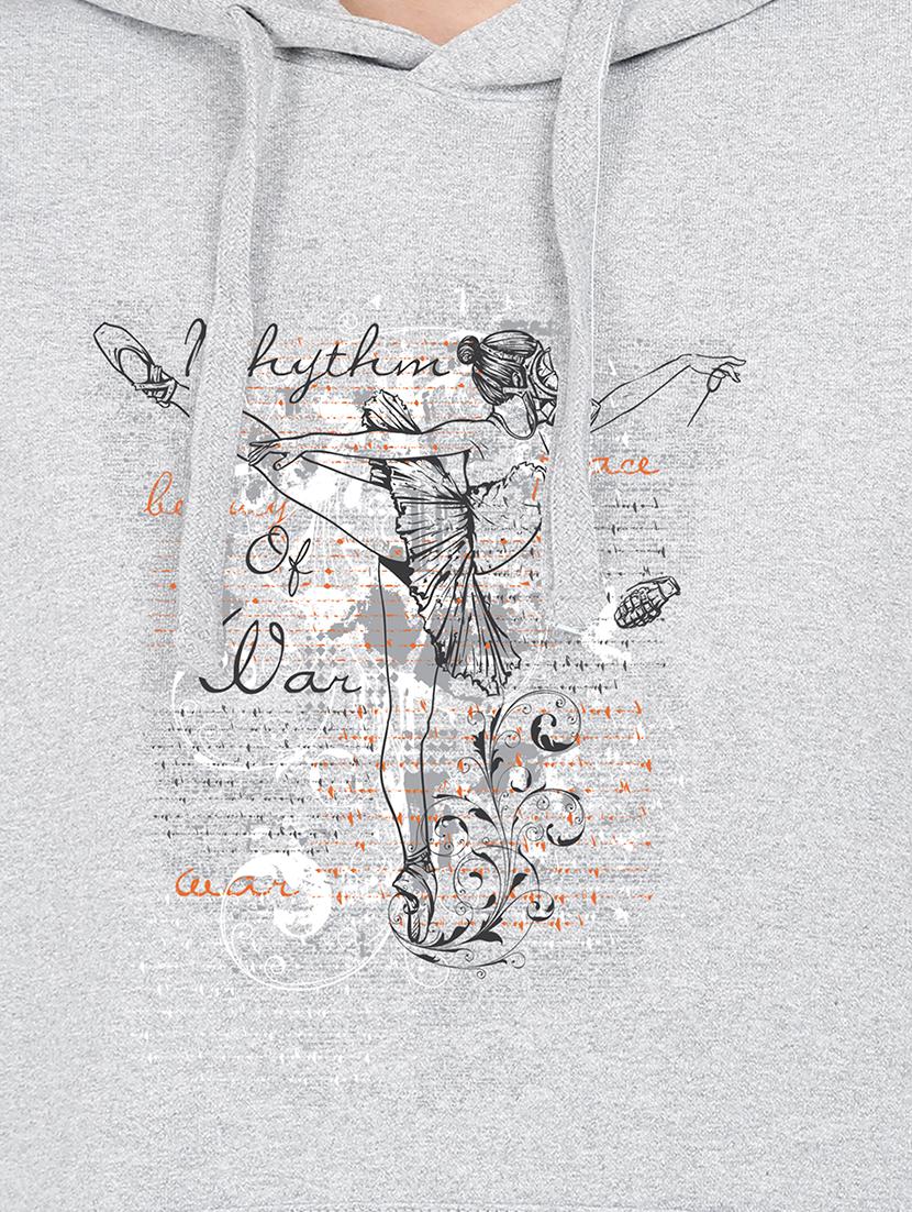 hooded neck graphic sweatshirt - 17972155 - Standard Image - 2