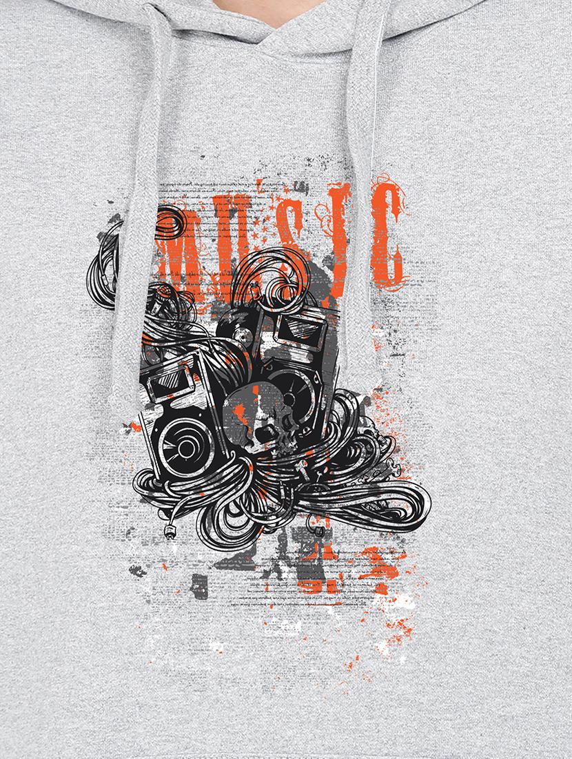 hooded neck graphic sweatshirt - 17972163 - Standard Image - 2