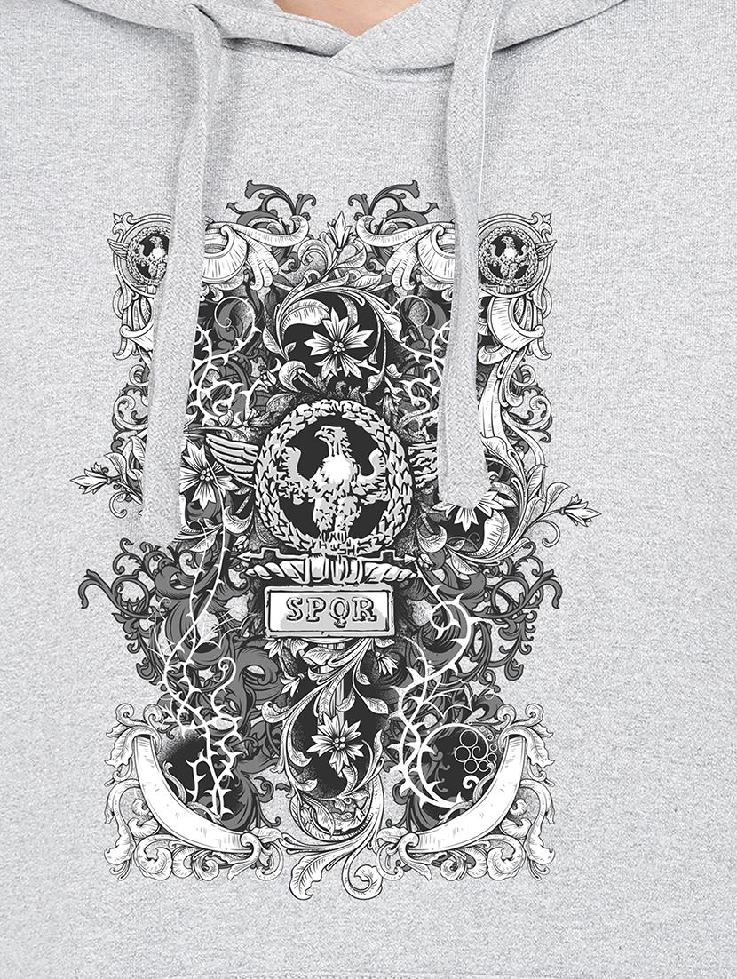 hooded neck graphic sweatshirt - 17972172 - Standard Image - 2