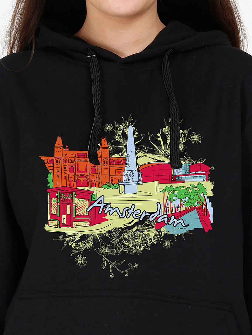 hooded neck graphic sweatshirt - 17973176 - Standard Image - 2
