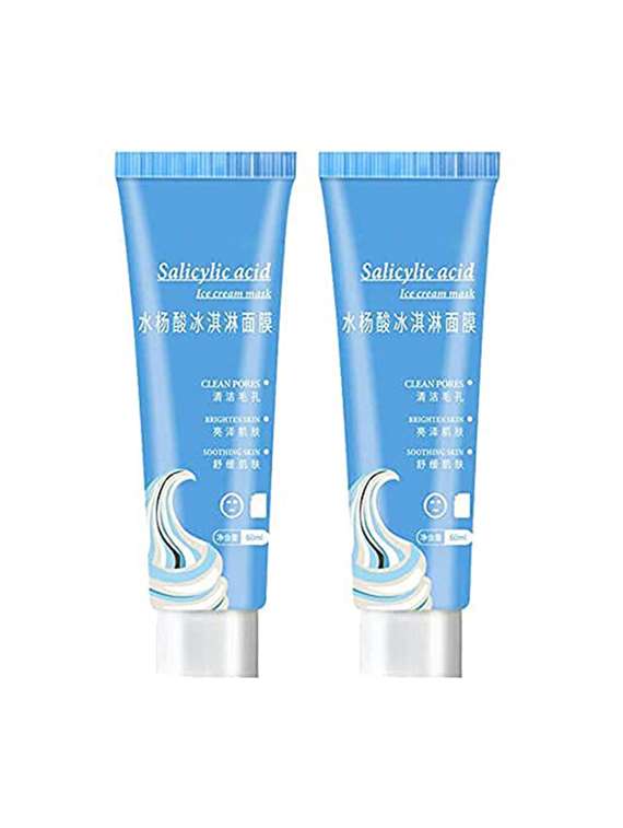 favon pack of 2 acid ice cream mask acne moisturizing blackheads remover mask