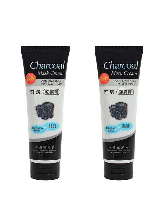 favon pack of 2 charcoal anti blackhead peel off mask cream