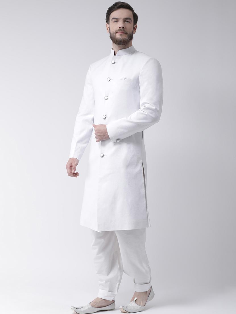 white solid sherwani set - 17976372 -  Standard Image - 2