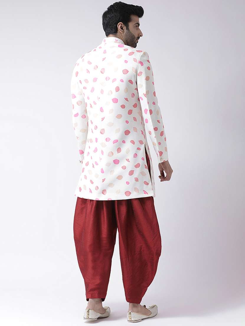 white printed sherwani ethnic wear set - 17976394 -  Standard Image - 2