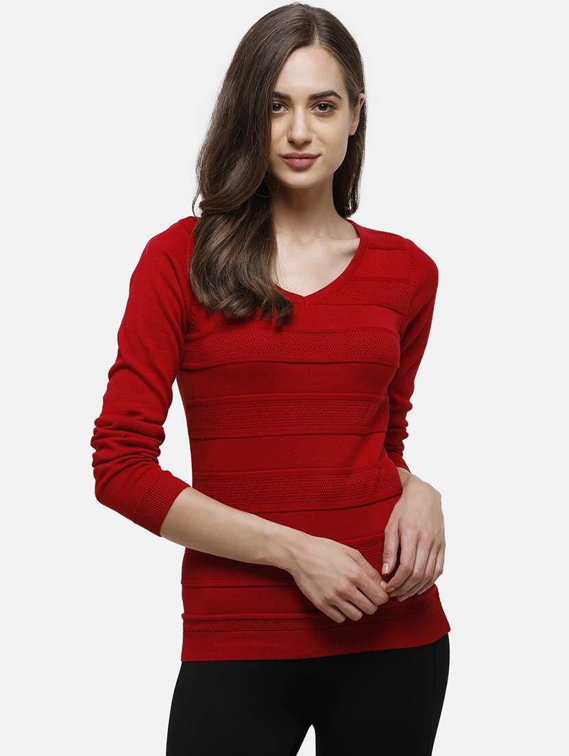 v-neck solid pullover