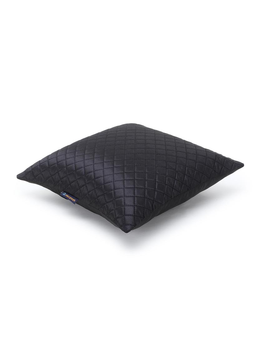 rasta collection by mezposh : black satin harlequin quilted cushion cover (16x16in) - 17977656 - Standard Image - 2