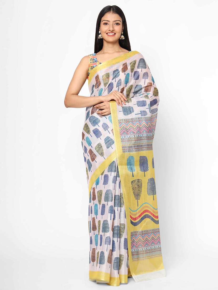conversational printed saree with blouse