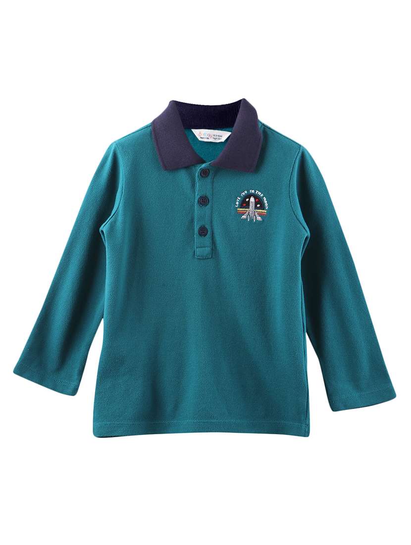 polo neck solid t-shirt