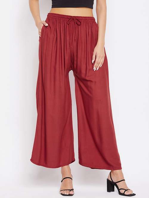 mid rise solid palazzo - 17980644 - Standard Image - 0