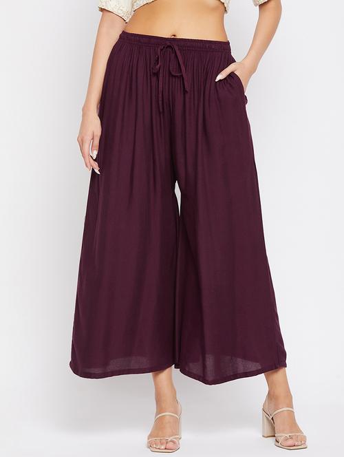 mid rise solid palazzo - 17980647 - Standard Image - 0