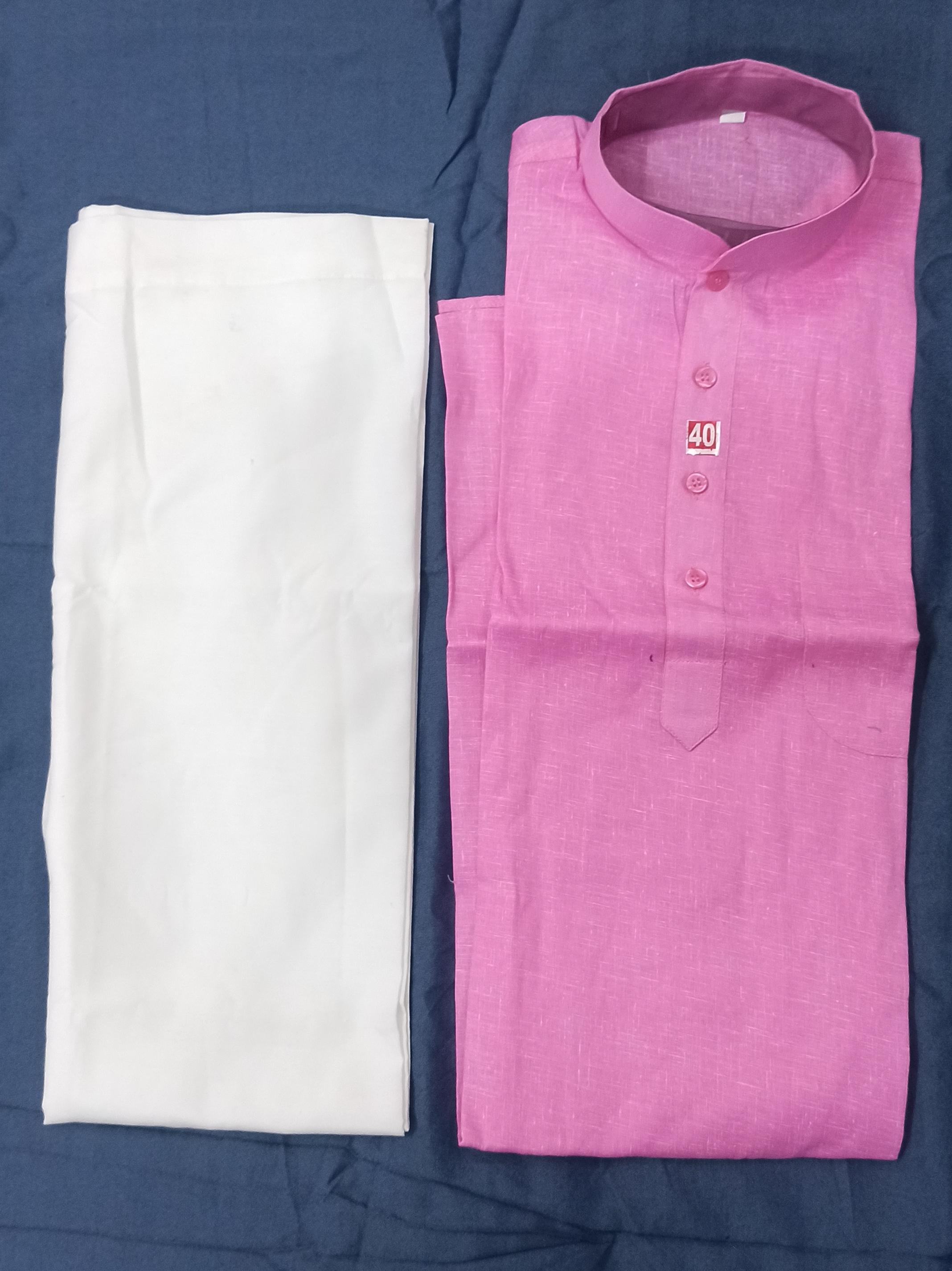 red khadi kurta - 17980684 - Standard Image - 2