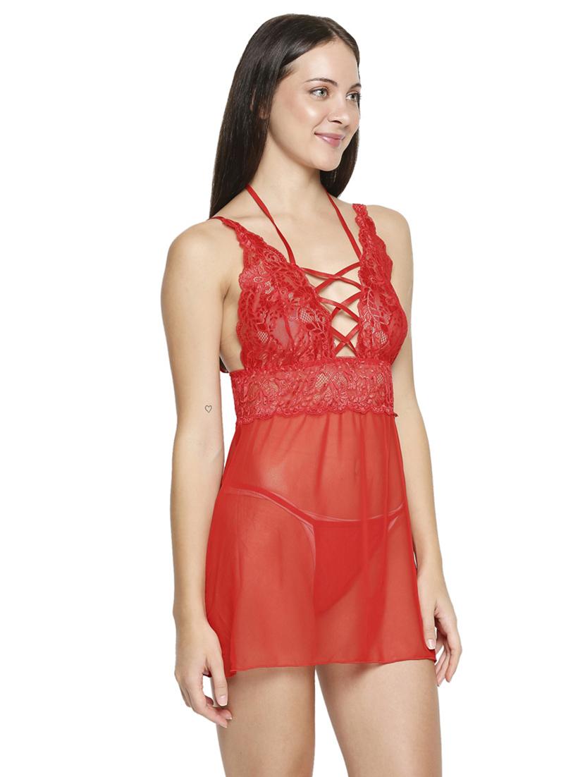 red laced babydoll - 17982775 - Standard Image - 2