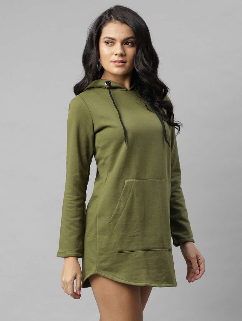 women long sleeved solid hoodies sweatshirt - 17982823 - Standard Image - 2