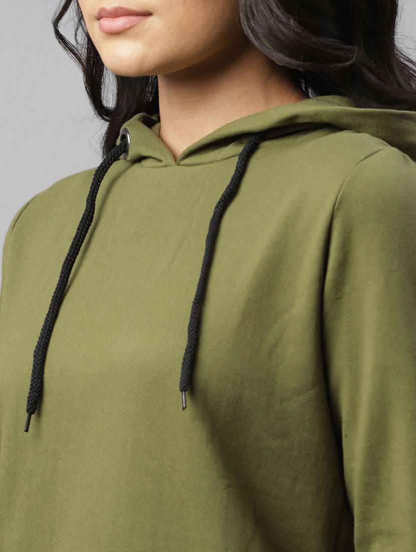 women long sleeved solid hoodies sweatshirt - 17982823 - Standard Image - 7