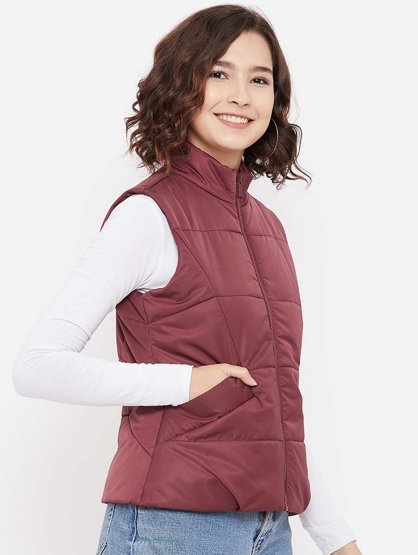 mandarin neck quilted jacket - 17984119 - Standard Image - 2