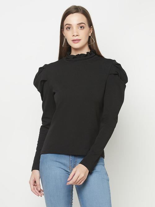 mock neck solid top - 17984234 - Standard Image - 0