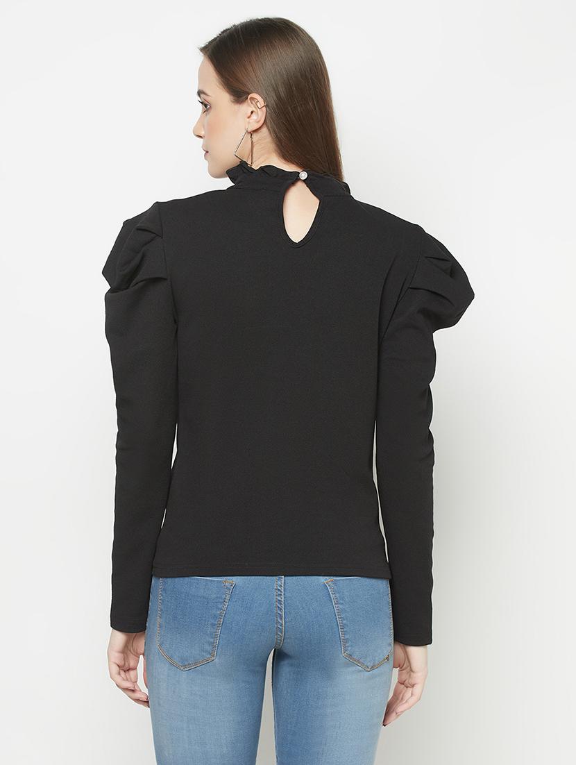 mock neck solid top - 17984234 - Standard Image - 2