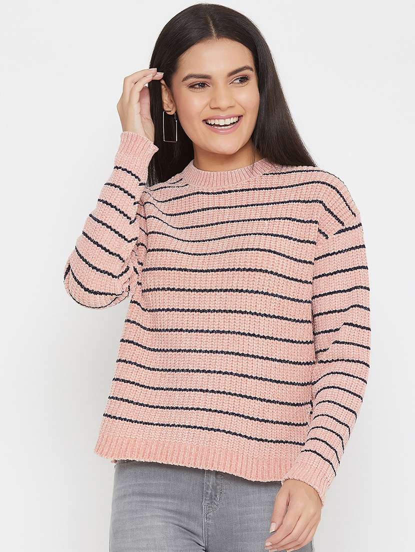 crew neck striped  pullover