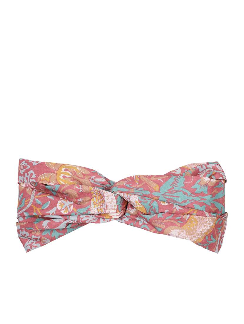 Pink Printed Viscose Headband And Scrunchy Combo Pack