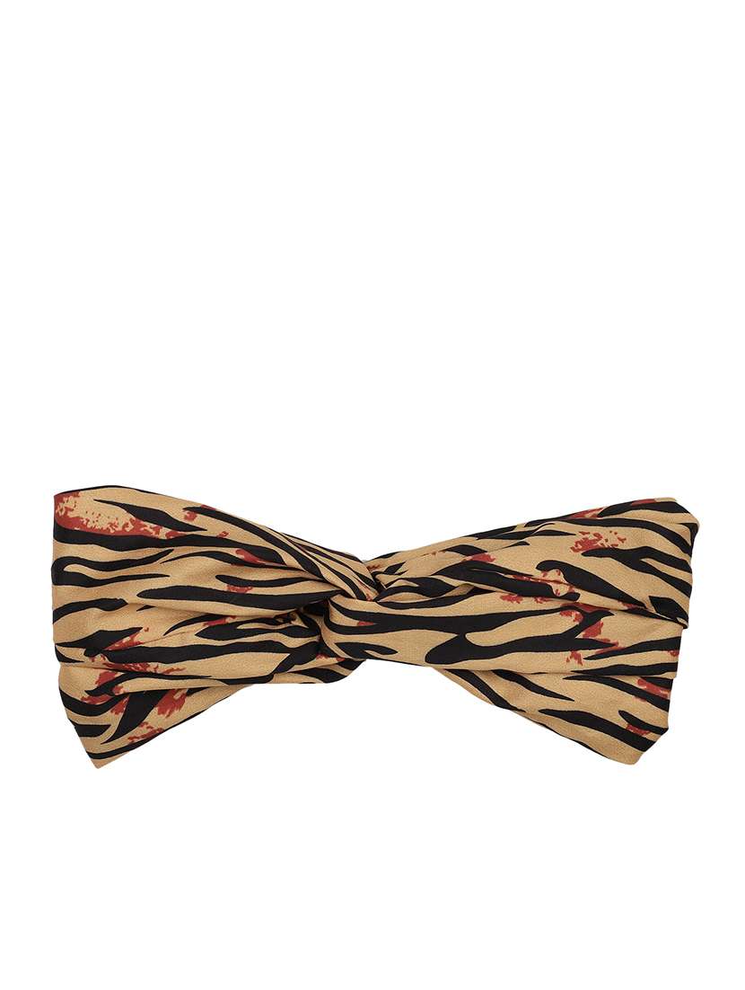 Yellow Printed Viscose Headband And Scrunchy Combo Pack