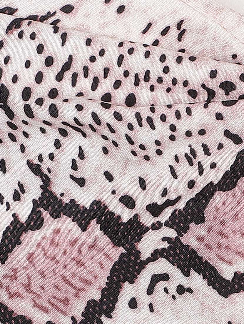 Off White Printed Viscose Headband And Scrunchy Combo Pack